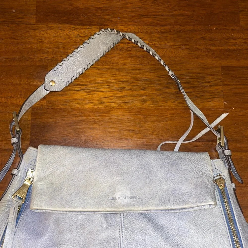 Aimee Kestenberg ladies Bali Hobo Bag in cool gray.